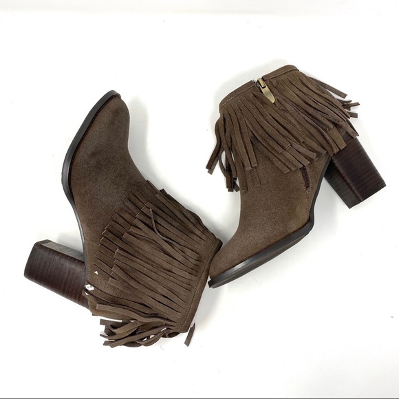 Azura by Spring Step brown suede fringed Bernat Booties - Picture 7 of 8